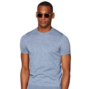 Suitsupply Blue Short Sleeve Crewneck - Size L